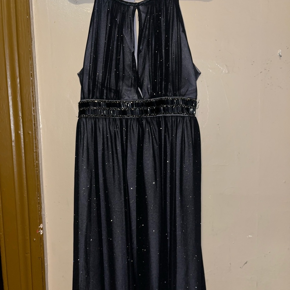 Black Ruched Halter Maxi Gown